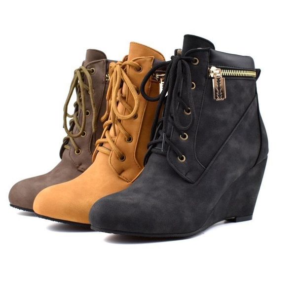 boots lace up women shoes autumn winter high heels ankle ladies vintage cross strappy wedges botas mujer akoi, Black
boots lace up women shoes autumn winter high heels ankle ladies vintage cross strappy wedges botas mujer akoi, Black