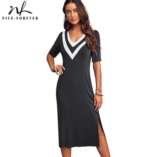 nice-forever summer women knee length contrast color patchwork dresses casual straight female dress a229 210419, White
nice-forever summer women knee length contrast color patchwork dresses casual straight female dress a229 210419, White