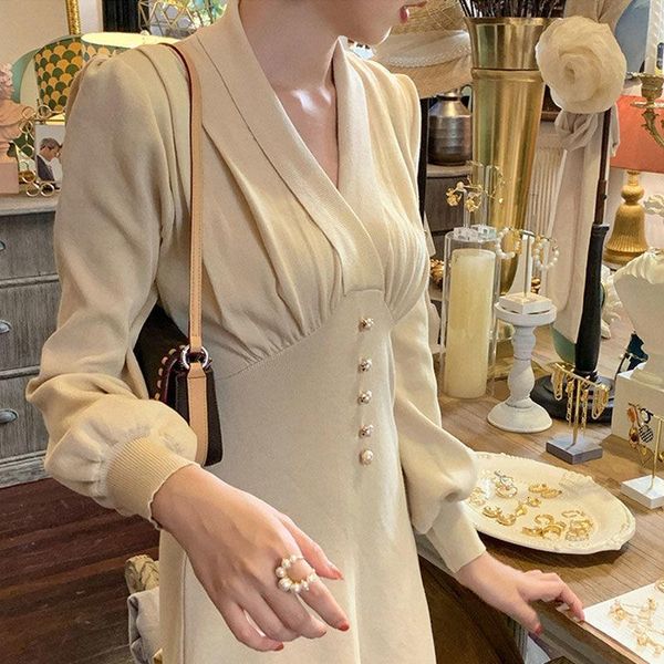 casual dresses retro knitted dress women autumn elegant designer midi fmelae slim french korean button fall for 1fcq, Black;gray
casual dresses retro knitted dress women autumn elegant designer midi fmelae slim french korean button fall for 1fcq, Black;gray