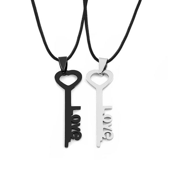 pendant necklaces 2pcs/set key shape lovers titanium steel necklace men and women jewelry trendy couples rope chain valentines day gift, Silver
pendant necklaces 2pcs/set key shape lovers titanium steel necklace men and women jewelry trendy couples rope chain valentines day gift, Silver