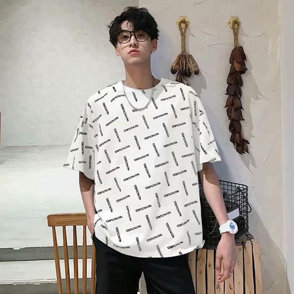 ins tide brand full letter printing round neck short-sleeved t-shirt male loose half sleeves men's t-shirts, White;black
ins tide brand full letter printing round neck short-sleeved t-shirt male loose half sleeves men's t-shirts, White;black