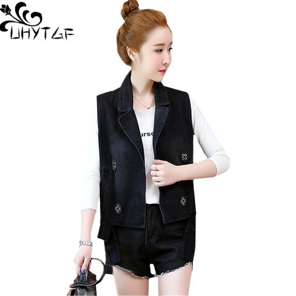 women's vests uhytgf 5xl oversized denim waistcoat vest short jacket women double-breasted sleeveless slim lady spring autumn jeans 124, Black;white
women's vests uhytgf 5xl oversized denim waistcoat vest short jacket women double-breasted sleeveless slim lady spring autumn jeans 124, Black;white