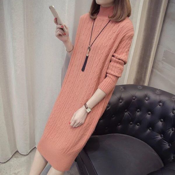 casual dresses women 2021 autumn winter fashion knee-length knit female korean style solid sweater dress ladies elegant p69, Black;gray
casual dresses women 2021 autumn winter fashion knee-length knit female korean style solid sweater dress ladies elegant p69, Black;gray
