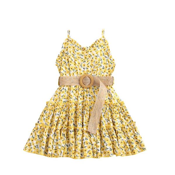 girl's dresses little girls casual suspender dress with belt fashion summer floral v-neck a-line princess 18months-6years, Red;yellow
girl's dresses little girls casual suspender dress with belt fashion summer floral v-neck a-line princess 18months-6years, Red;yellow