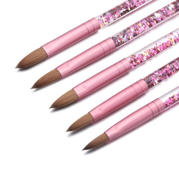 nail brushes acrylic uv gel brush kolinsky sable hair head round shaped with pink liquid sparkling glitter handle diy tools, Yellow
nail brushes acrylic uv gel brush kolinsky sable hair head round shaped with pink liquid sparkling glitter handle diy tools, Yellow