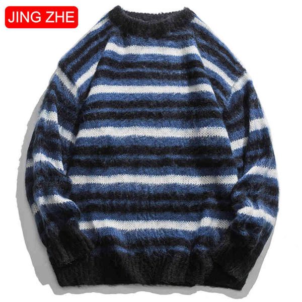 jing zhe striped men sweaters 2021 autumn korean style men's pullovers harajuku streetwear male clothing hip hop sweater, White;black
jing zhe striped men sweaters 2021 autumn korean style men's pullovers harajuku streetwear male clothing hip hop sweater, White;black