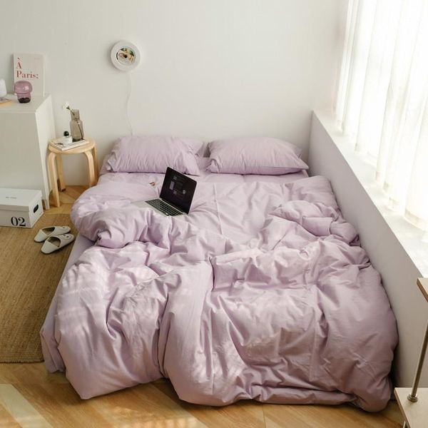 the bedroom bedding is a soft pure washed cotton set king size duvet cover fitted sheet pillowcase sets
the bedroom bedding is a soft pure washed cotton set king size duvet cover fitted sheet pillowcase sets