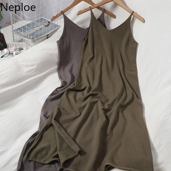 casual dresses neploe spaghetti strap dress women korean v neck basic knitted loose split midi 2021 summer solid vestidos mujer, Black;gray
casual dresses neploe spaghetti strap dress women korean v neck basic knitted loose split midi 2021 summer solid vestidos mujer, Black;gray