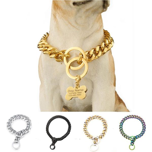dog collars & leashes 15mm/19mm gold chain collar with customized pet id tagtraining for large medium dogs customize size gift jewelry
dog collars & leashes 15mm/19mm gold chain collar with customized pet id tagtraining for large medium dogs customize size gift jewelry