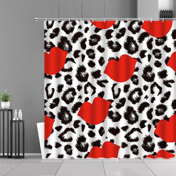 shower curtains black and white leopard print red lips curtain simplicity fashion girl home bathroom decor waterproof gift
shower curtains black and white leopard print red lips curtain simplicity fashion girl home bathroom decor waterproof gift