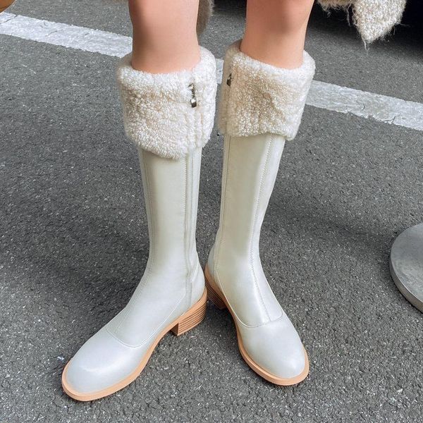 boots women genuine leather warm winter lambswool fashion zipper knee high ladies comfrot low heel square toe woman, Black
boots women genuine leather warm winter lambswool fashion zipper knee high ladies comfrot low heel square toe woman, Black