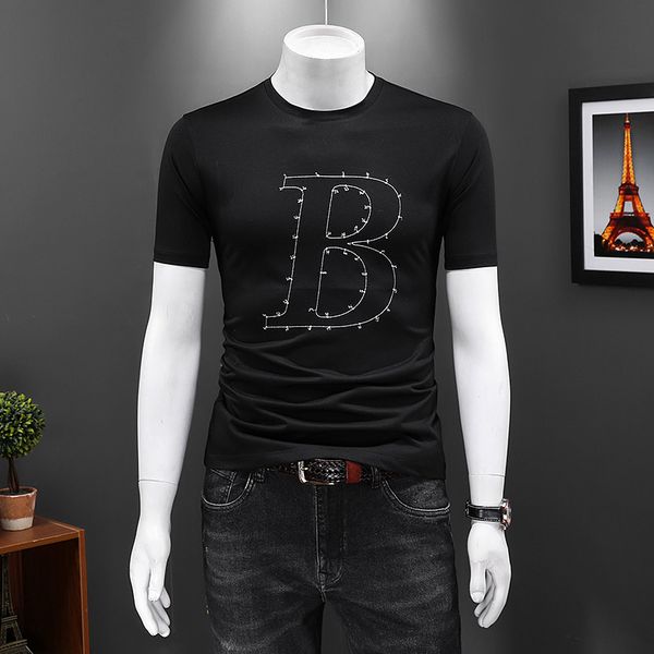 fashion t shirts 2021 summer men's short sleeve round neck mercerized cotton 88, White;black
fashion t shirts 2021 summer men's short sleeve round neck mercerized cotton 88, White;black