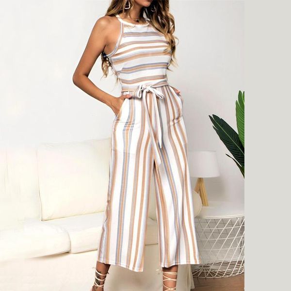 women's jumpsuits & rompers casual women jumpsuit striped sleeveless summer ladies sashes work elegant off shoulder woman pants, Black;white
women's jumpsuits & rompers casual women jumpsuit striped sleeveless summer ladies sashes work elegant off shoulder woman pants, Black;white