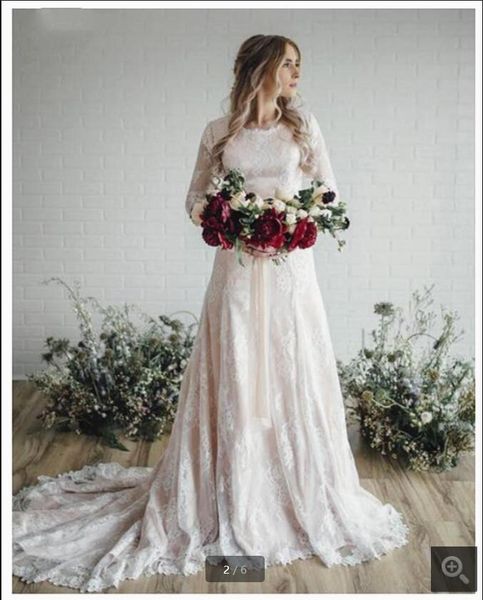 2021 new arrival boho wedding dress modest champagne lining ivory lace overlay a line bridal gowns long sleeve summer beach bride dresses ve, White
2021 new arrival boho wedding dress modest champagne lining ivory lace overlay a line bridal gowns long sleeve summer beach bride dresses ve, White