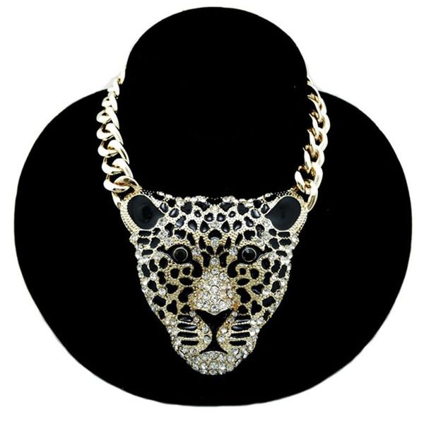 hip hop leopard pendant necklace iced out big leopard head rapper jewelry with cuban chain statement choker, Silver
hip hop leopard pendant necklace iced out big leopard head rapper jewelry with cuban chain statement choker, Silver