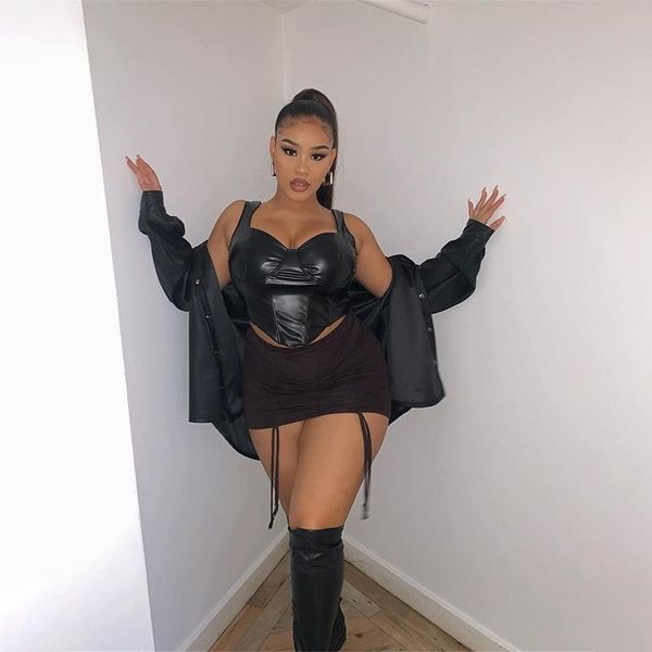fashion women club party sleeveless female backless camis tees faux pu leather tank push up brown corset crop women's tanks &, White
fashion women club party sleeveless female backless camis tees faux pu leather tank push up brown corset crop women's tanks &, White