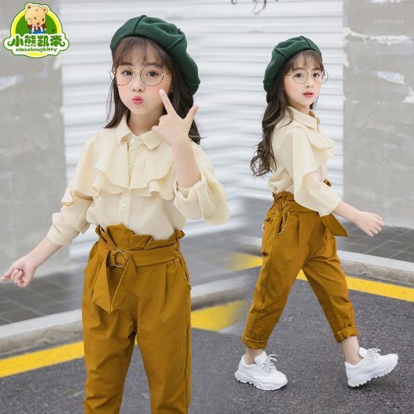 clothing sets 2021 girls spring autumn outfits solid color fashion single-breasted bowknot long-sleeved shirt and pants two-piece suit1, White
clothing sets 2021 girls spring autumn outfits solid color fashion single-breasted bowknot long-sleeved shirt and pants two-piece suit1, White