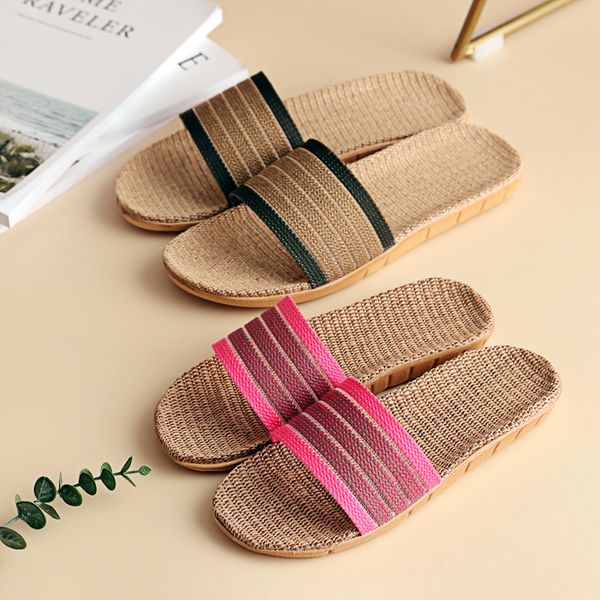 flax slippers for women's summer home, cotton and linen sandals with thick soles comfortable non-slip flooring, Black
flax slippers for women's summer home, cotton and linen sandals with thick soles comfortable non-slip flooring, Black