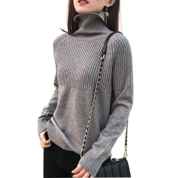 women's sweaters autumn winter solid loose women sweater soft casual streetwear rib splicing long sleeves fashion high collar daily kni, White;black
women's sweaters autumn winter solid loose women sweater soft casual streetwear rib splicing long sleeves fashion high collar daily kni, White;black