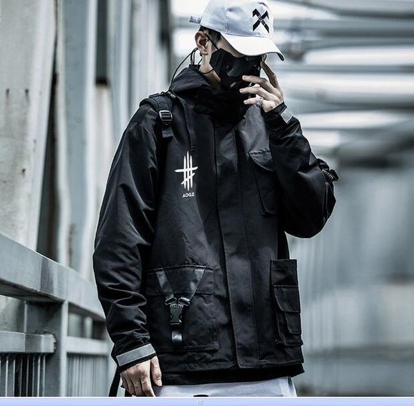 spring streetwear fashion techwear black trendy hooded men zip up jacket coat women men, Black;brown
spring streetwear fashion techwear black trendy hooded men zip up jacket coat women men, Black;brown