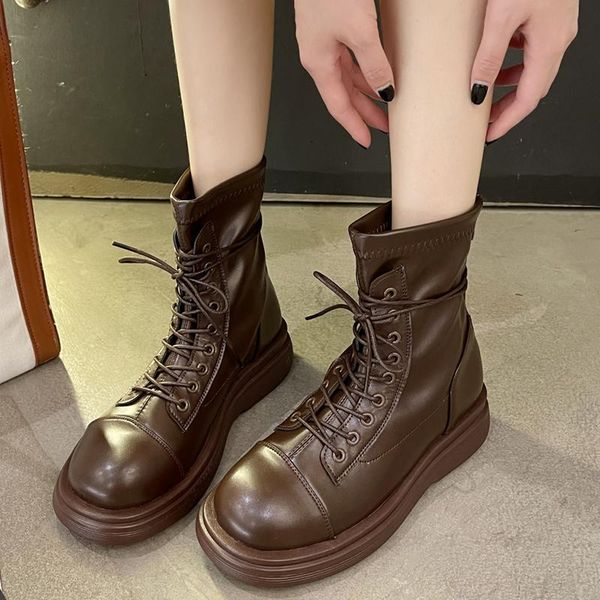 boots rimocy 2021 autumn lace up platform ankle for women pu leather chunky motorcycle woman fashion back zipper booties, Black
boots rimocy 2021 autumn lace up platform ankle for women pu leather chunky motorcycle woman fashion back zipper booties, Black