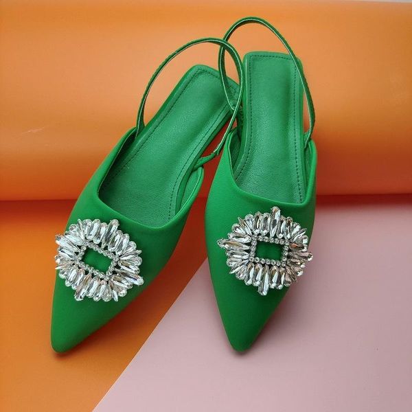 sandals fashion green brand crystal buckle sandal shoes flat heel pointed toe slingback slip on mules yellow dress pumps, Black
sandals fashion green brand crystal buckle sandal shoes flat heel pointed toe slingback slip on mules yellow dress pumps, Black