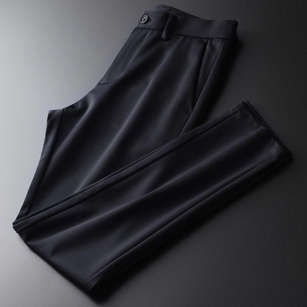 men's pants lu navy mens luxury solid color business and casual suit man autumn winter slim fit thick male, Black
men's pants lu navy mens luxury solid color business and casual suit man autumn winter slim fit thick male, Black