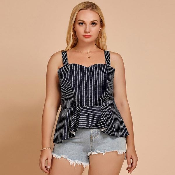 plus size t-shirt women summer strapless sleeveless strap blouse large striped print backless sexy, Black
plus size t-shirt women summer strapless sleeveless strap blouse large striped print backless sexy, Black