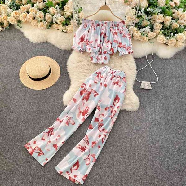 printed suit women's slash neck puff sleeve short high waist wide leg pants fashionable two-piece female c028 210507, White
printed suit women's slash neck puff sleeve short high waist wide leg pants fashionable two-piece female c028 210507, White