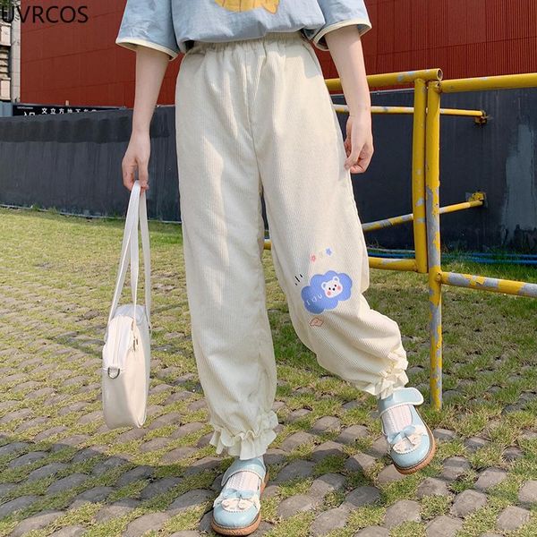 women's pants & capris japanese korean style cute sweatpants lady cartoon print casual straight trousers ruffle edge corduroy loose wid, Black;white
women's pants & capris japanese korean style cute sweatpants lady cartoon print casual straight trousers ruffle edge corduroy loose wid, Black;white