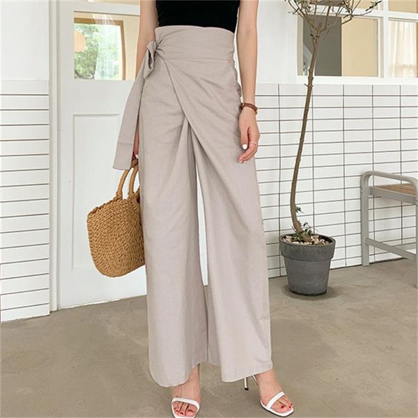 women's pants & capris hzirip korean chic loose wide leg trousers simple 2021 plus size fashion women solid irregular lace-up all match, Black;white
women's pants & capris hzirip korean chic loose wide leg trousers simple 2021 plus size fashion women solid irregular lace-up all match, Black;white
