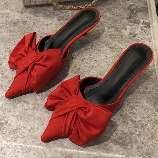 Women Slippers Spring Pointed Toe Ladies Shoes Low Heels Bowknot Summer Pumps Fashion Woman Sandals Elegant New Footwear, White
Women Slippers Spring Pointed Toe Ladies Shoes Low Heels Bowknot Summer Pumps Fashion Woman Sandals Elegant New Footwear, White