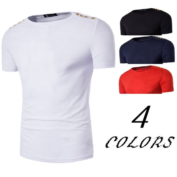 mens casual t-shirt slim fit designer summer short sleeve 100% cotton buttons on shoulder black and white size m~2xl, White;black
mens casual t-shirt slim fit designer summer short sleeve 100% cotton buttons on shoulder black and white size m~2xl, White;black