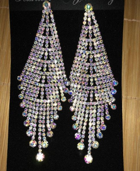 dangle & chandelier bohemia women rhinestone sparkling earrings long tassels fringe bridal crystal drop stud earring jewelry, Silver
dangle & chandelier bohemia women rhinestone sparkling earrings long tassels fringe bridal crystal drop stud earring jewelry, Silver