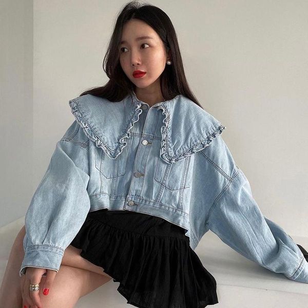 women's jackets vanovich korean style women denim spring and autumn 2022 lapel wild single-breasted long-sleeve female, Black;brown
women's jackets vanovich korean style women denim spring and autumn 2022 lapel wild single-breasted long-sleeve female, Black;brown