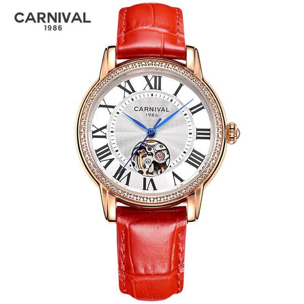 wristwatches carnival womens automatic mechanical watch ladies fashion waterproof rose gold clock 2021, Slivery;brown
wristwatches carnival womens automatic mechanical watch ladies fashion waterproof rose gold clock 2021, Slivery;brown