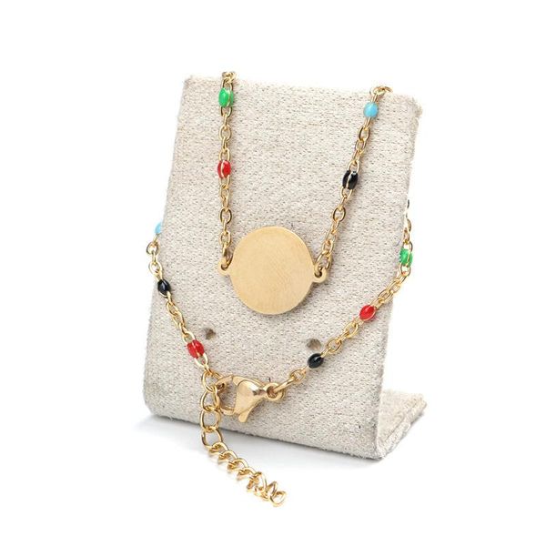 charm bracelets link cable chain round gold color enamel bracelet for fashion women jewelry gifts 18cm long 1 pc stainless steel, Golden;silver
charm bracelets link cable chain round gold color enamel bracelet for fashion women jewelry gifts 18cm long 1 pc stainless steel, Golden;silver