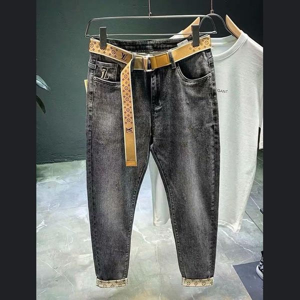 men's pants spring autumn 2021 denim jeans embroidery brand stretch summer korean slim harlan feet teenagers cropped, Black
men's pants spring autumn 2021 denim jeans embroidery brand stretch summer korean slim harlan feet teenagers cropped, Black