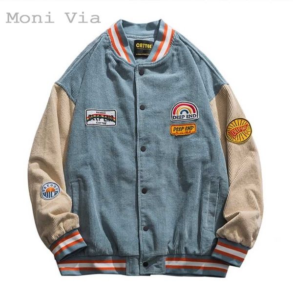 monivia autumn winter men's baseball jackets embroidered american letters thick corduroy coat male harajuku retro uniform 211214, Black;brown
monivia autumn winter men's baseball jackets embroidered american letters thick corduroy coat male harajuku retro uniform 211214, Black;brown