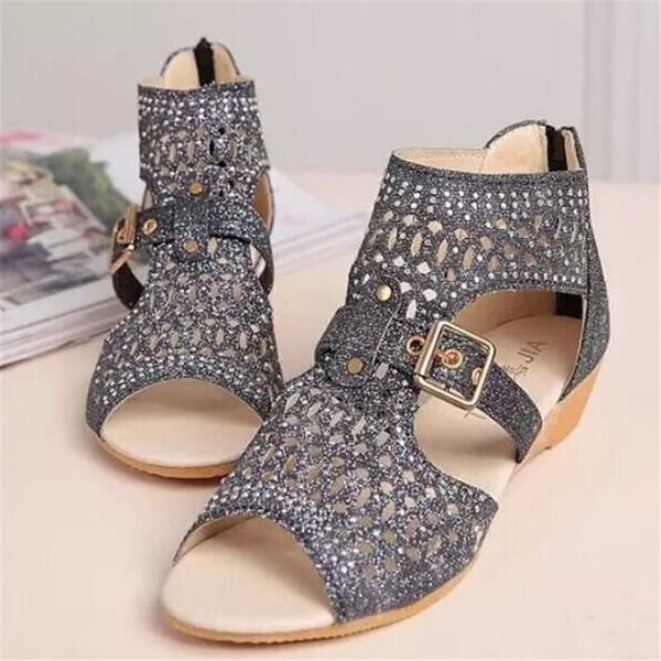 fashion women's sandals summer shoes high-fish mouth hollow female back zipper wedges rhinestone beach, Black
fashion women's sandals summer shoes high-fish mouth hollow female back zipper wedges rhinestone beach, Black