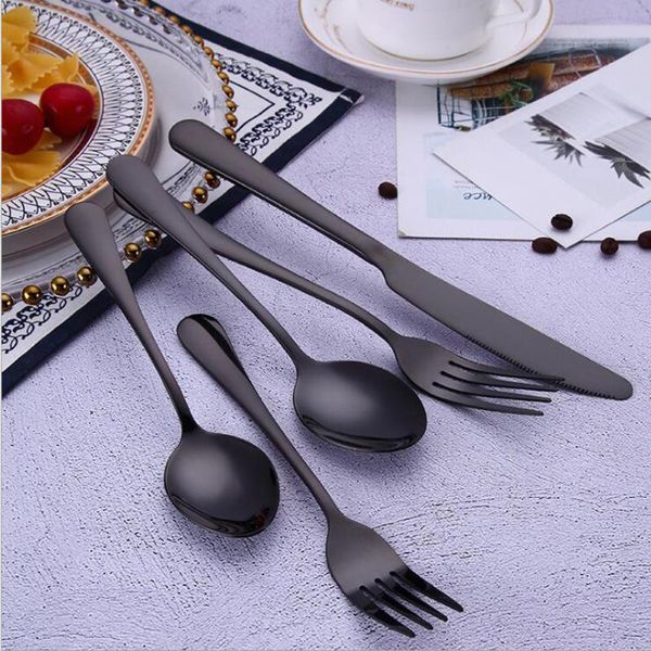 dinnerware sets black matte stainless steel cutlery western style steak knife fork dessert fruit dining christmas tableware
dinnerware sets black matte stainless steel cutlery western style steak knife fork dessert fruit dining christmas tableware