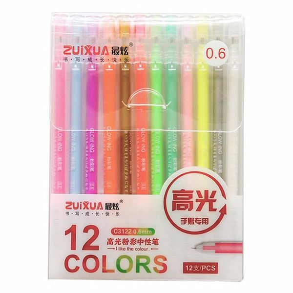 gift sets 12pcs/box 0.6mm color gel pens fluorescence sketch markers for kids writing art painting student supplies diy drawing tool
gift sets 12pcs/box 0.6mm color gel pens fluorescence sketch markers for kids writing art painting student supplies diy drawing tool