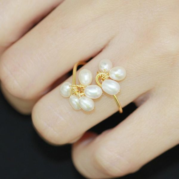 cluster rings 2021 original fresh water white pearl for women handmade vintage wedding personality ring fine jewellery, Golden;silver
cluster rings 2021 original fresh water white pearl for women handmade vintage wedding personality ring fine jewellery, Golden;silver