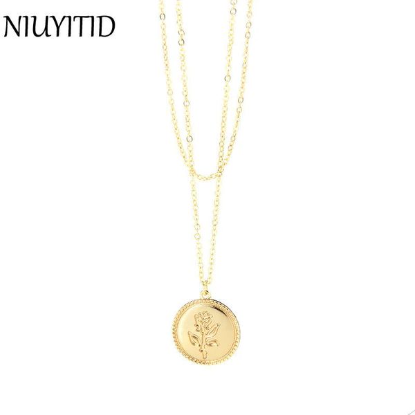 pendant necklaces niuyitid rose flower coin necklace gold color chain women jewelry girl ladies choker female charm drop ship, Silver
pendant necklaces niuyitid rose flower coin necklace gold color chain women jewelry girl ladies choker female charm drop ship, Silver
