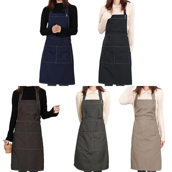 canvas apron bib kitchen aprons for women men chef waiter coffee shop bbq 
canvas apron bib kitchen aprons for women men chef waiter coffee shop bbq