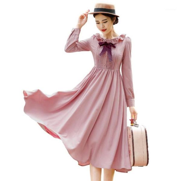 casual dresses woman dress 2021 spring summer sweet ruffles o-neck lace bowknot long sleeve chiffon pink e361, Black;gray
casual dresses woman dress 2021 spring summer sweet ruffles o-neck lace bowknot long sleeve chiffon pink e361, Black;gray