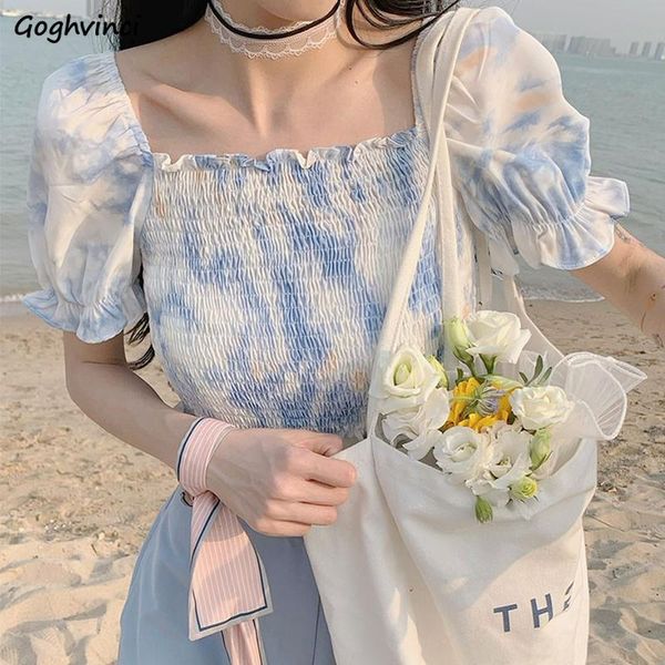 women's blouses & shirts women puff sleeve folds girls students square collar ruffles casual tie dye lovely tender lively all-matc, White
women's blouses & shirts women puff sleeve folds girls students square collar ruffles casual tie dye lovely tender lively all-matc, White