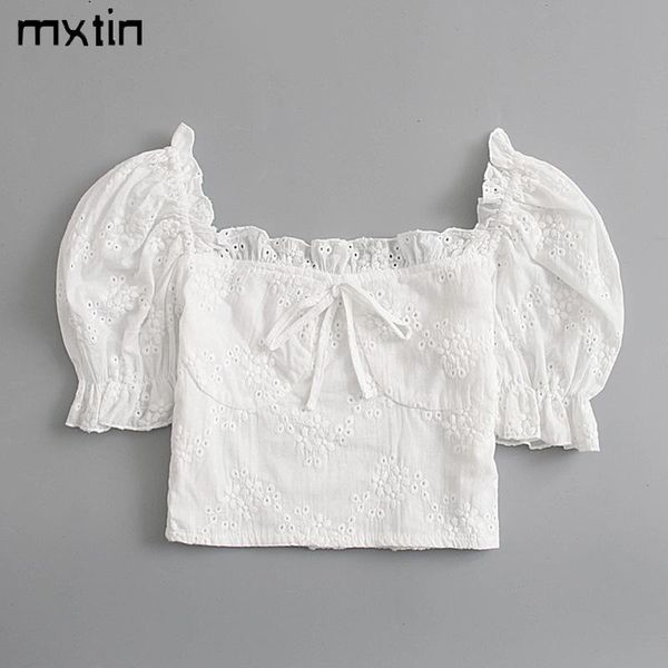women's blouses & shirts mxtin 2021 women spring vintage white ruffle cropped fashion elasticity short sleeves female blusas chic
women's blouses & shirts mxtin 2021 women spring vintage white ruffle cropped fashion elasticity short sleeves female blusas chic