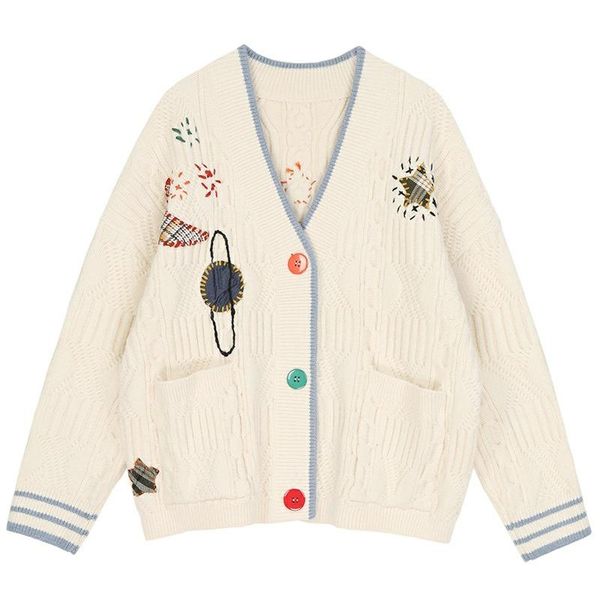 women's knits & tees cardigan thick sweater 2021 female autumn and winter loose outer wear lazy style childlike planet embroidered, White
women's knits & tees cardigan thick sweater 2021 female autumn and winter loose outer wear lazy style childlike planet embroidered, White