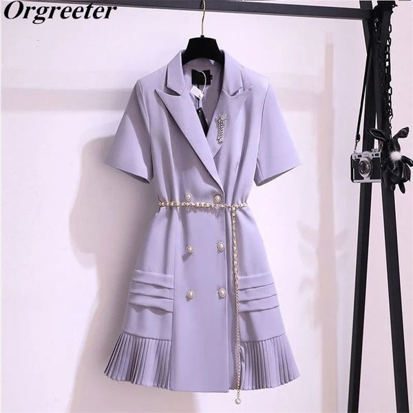 plus size s-4xl purple blazer mini dress for women elegant notched collar sleeve pearl button slim suit vestidos de mujer 210602, Black;gray
plus size s-4xl purple blazer mini dress for women elegant notched collar sleeve pearl button slim suit vestidos de mujer 210602, Black;gray
